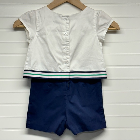 Janie and Jack Sail Away Nautical Navy Romper Size 4 - Picture 2 of 10